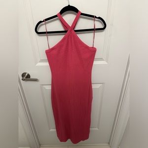 Ribbed halter maxi dress